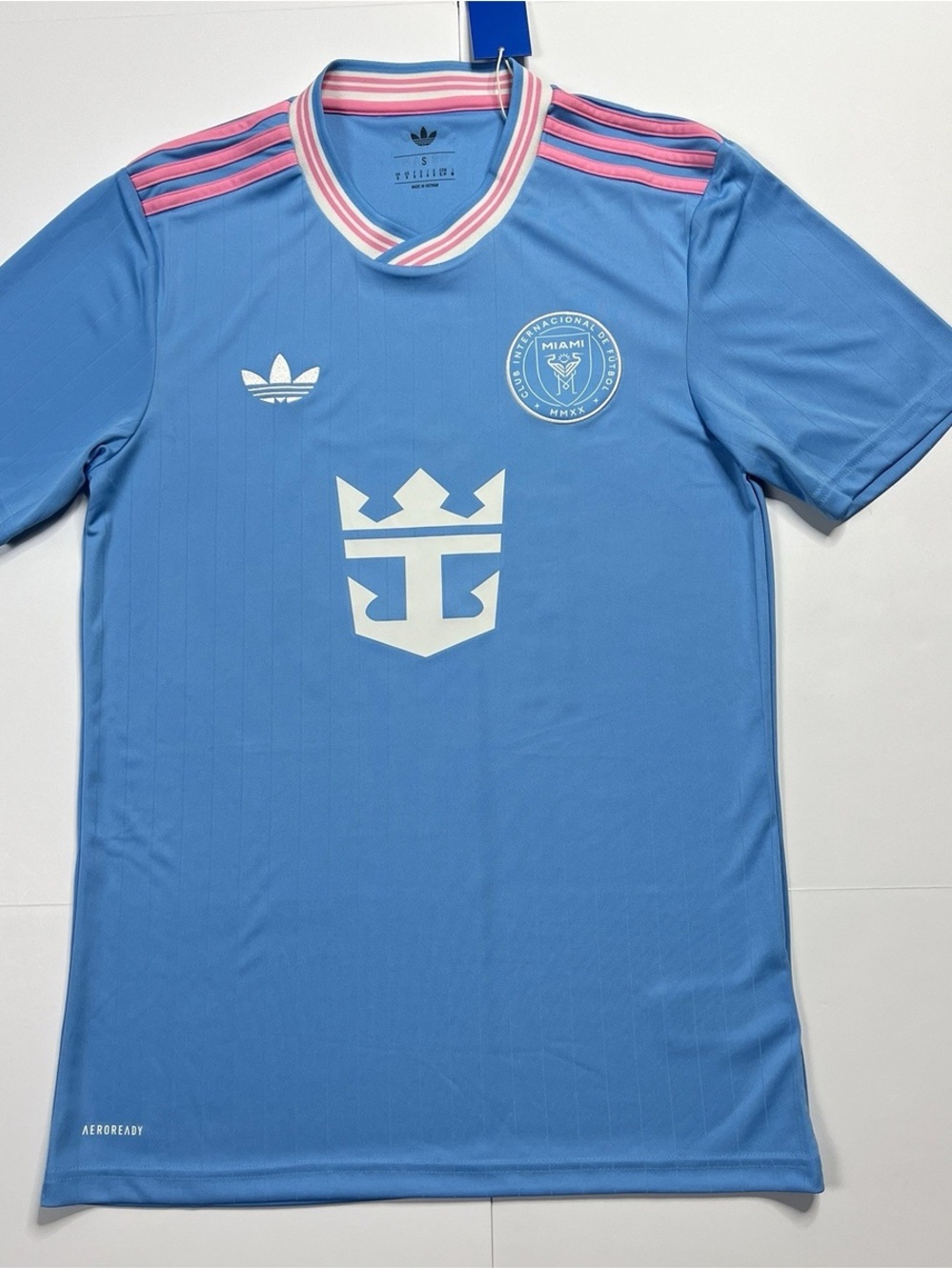 Brand New Adidas Interview Miami CL Light Blue & Pink Soccer Jersey